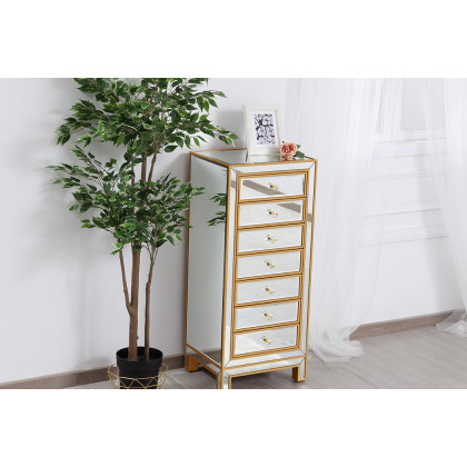 Elegant 7 Drawers 18" Lingerie Chest - Gold (MF72047G)