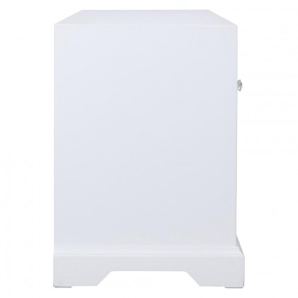 Elegant 60" Mirrored TV Stand with Crystal Fireplace Insert - White (MF801WH-F1)