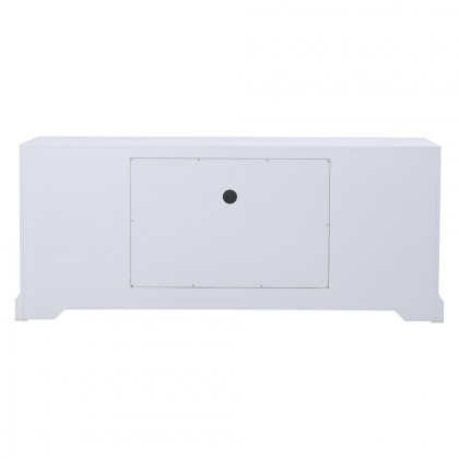 Elegant 60" Mirrored TV Stand with Crystal Fireplace Insert - White (MF801WH-F2)