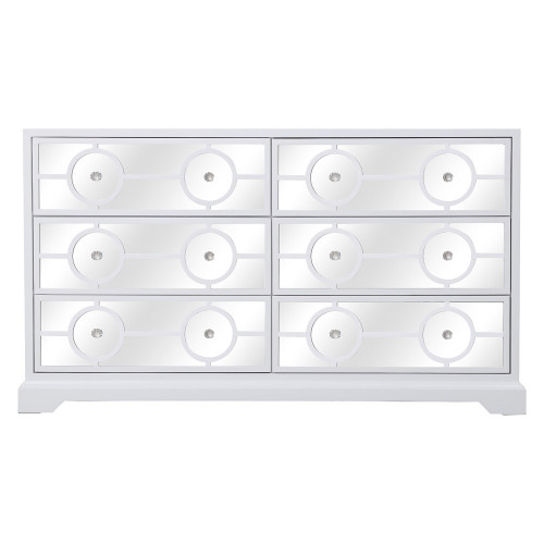 Elegant - 60" Mirrored Six Drawer Cabinet (MF81036WH)