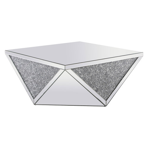 Elegant - 38" Square Crystal Coffee Table (MF92005)