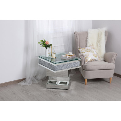 Elegant - 24" Crystal Mirrored End Table (MF92042)