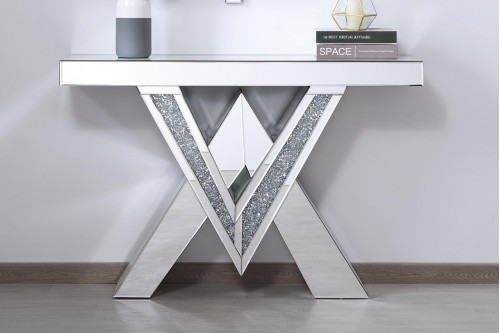 Elegant™ - MF92044 47" Crystal Mirrored Console Table