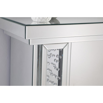 Elegant 47.5" Crystal Mirrored Mantle with Crystal Insert Fireplace - Clear (MF9901-F2)