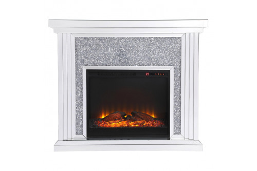 Elegant™ - MF9902 47.5" Crystal Mirrored Mantle with Crystal Insert Fireplace