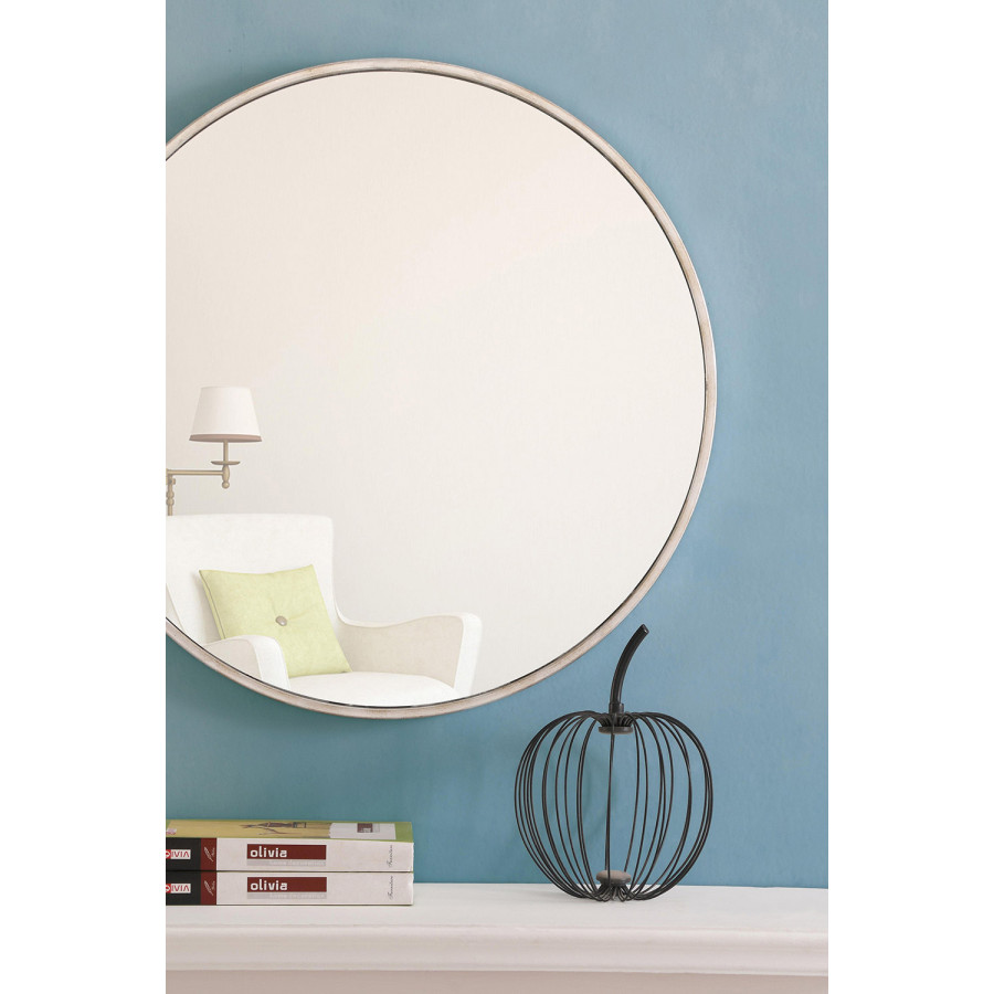 Elegant Wall Mirror - Silver, L 24" (MR4033S)