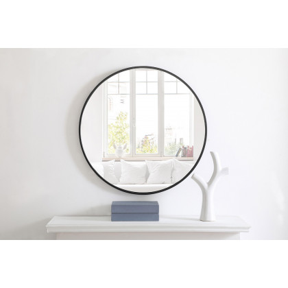 Elegant Wall Mirror - Black, L 28" (MR4034BK)