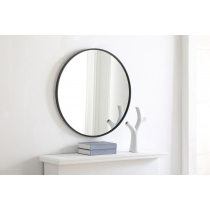 Elegant Wall Mirror - Black, L 28" (MR4034BK)