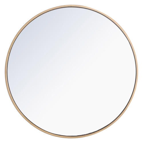 Elegant Wall Mirror - Brass, L 28" (MR4035BR)