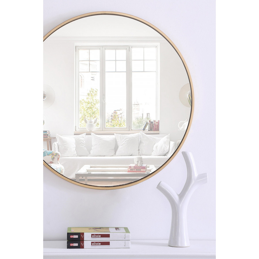 Elegant Wall Mirror - Brass, L 28" (MR4035BR)