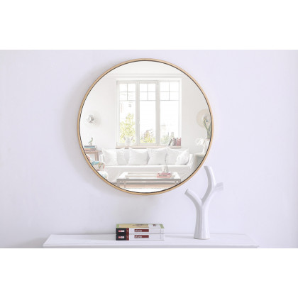 Elegant Wall Mirror - Brass, L 28" (MR4035BR)