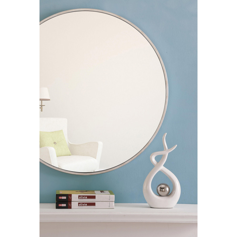 Elegant Wall Mirror - Silver, L 28" (MR4036S)