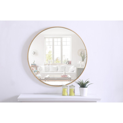 Elegant Wall Mirror - Brass, L 32" (MR4038BR)