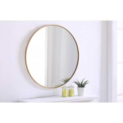 Elegant Wall Mirror - Brass, L 32" (MR4038BR)