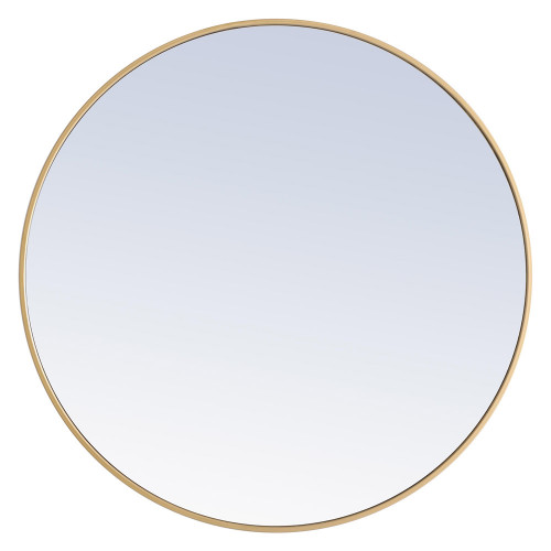 Elegant Wall Mirror - Brass, L 36" (MR4042BR)