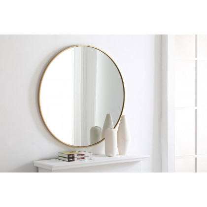 Elegant Wall Mirror - Brass, L 36" (MR4042BR)