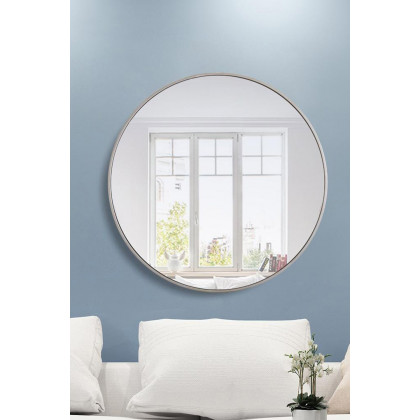Elegant Wall Mirror - Silver, L 36" (MR4043S)