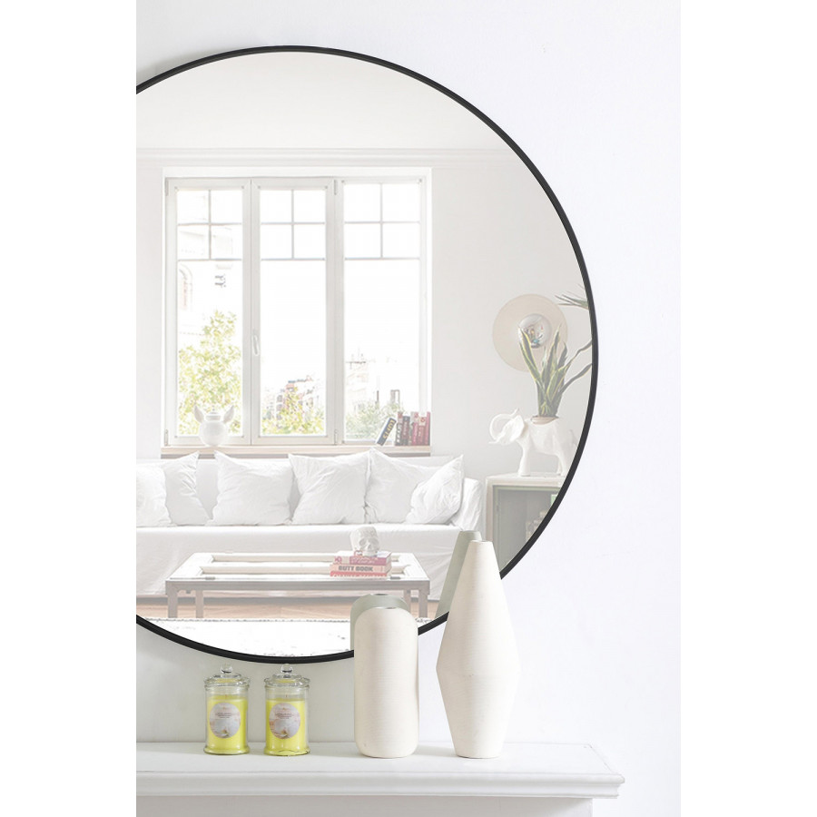 Elegant Wall Mirror - Black, L 42" (MR4044BK)