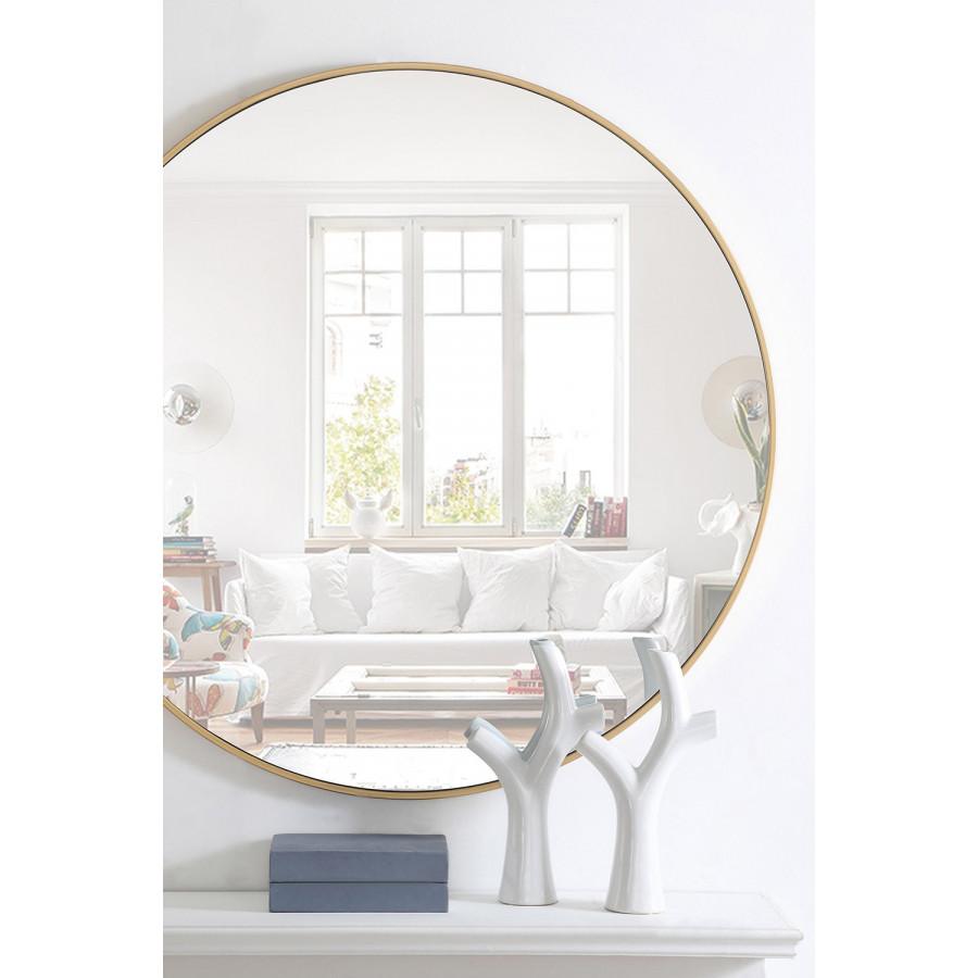 Elegant Wall Mirror - Brass, L 42" (MR4045BR)