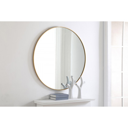 Elegant Wall Mirror - Brass, L 42" (MR4045BR)