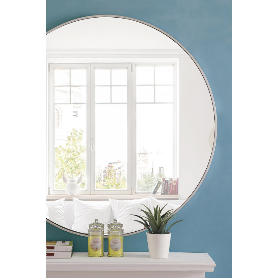 Elegant Wall Mirror - Silver, L 42" (MR4046S)