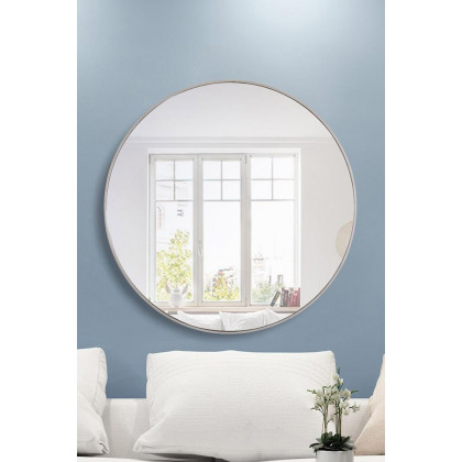 Elegant Wall Mirror - Silver, L 42" (MR4046S)