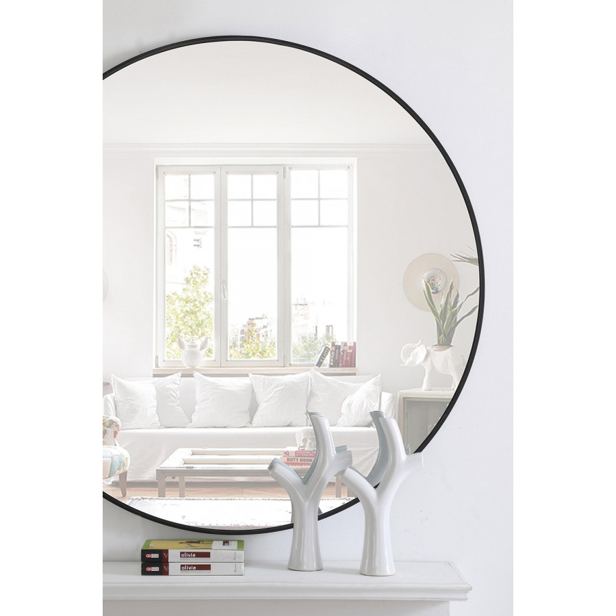 Elegant Wall Mirror - Black, L 48" (MR4047BK)