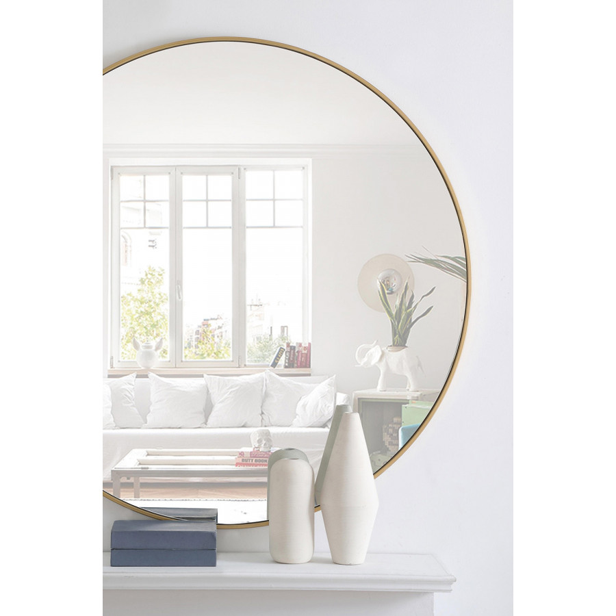 Elegant Wall Mirror - Brass, L 48" (MR4048BR)