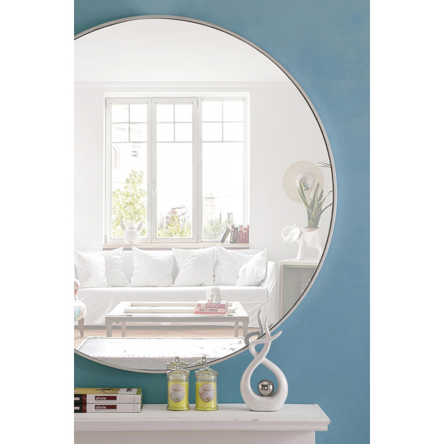 Elegant Wall Mirror - Silver, L 48" (MR4049S)