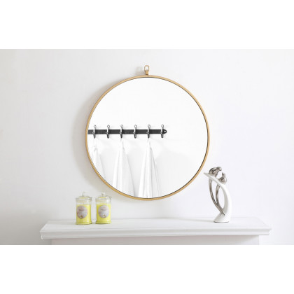 Elegant Wall Mirror - Brass, L 24" (MR4052BR)