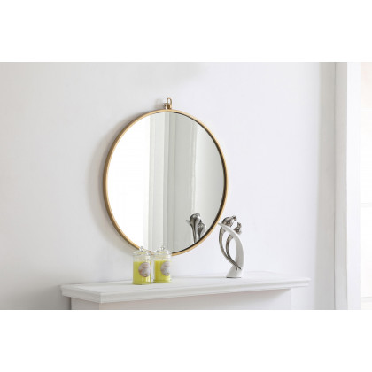 Elegant Wall Mirror - Brass, L 24" (MR4052BR)