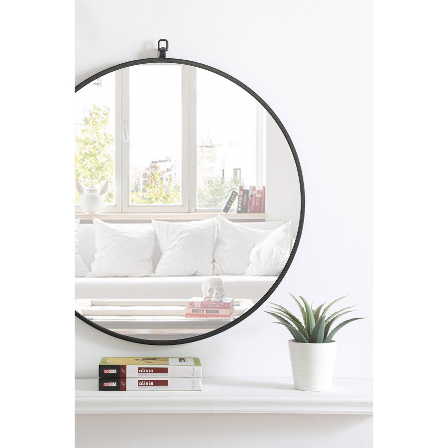 Elegant Wall Mirror - Black, L 28" (MR4054BK)