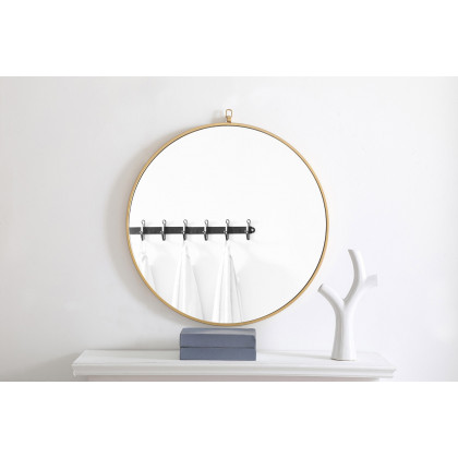 Elegant Wall Mirror - Brass, L 28" (MR4055BR)