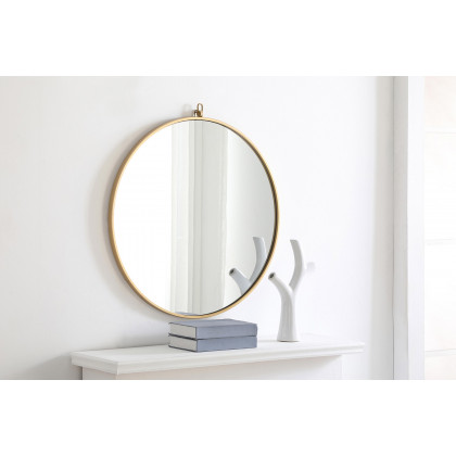 Elegant Wall Mirror - Brass, L 28" (MR4055BR)