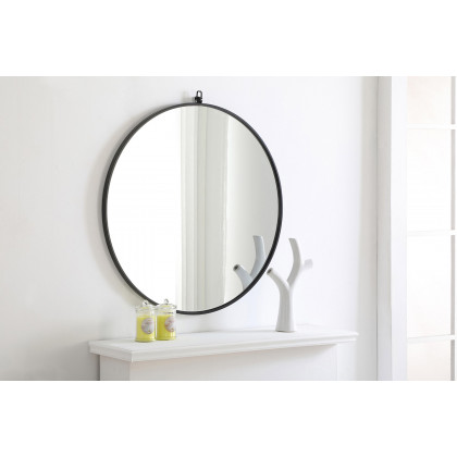 Elegant Wall Mirror - Black, L 32" (MR4057BK)