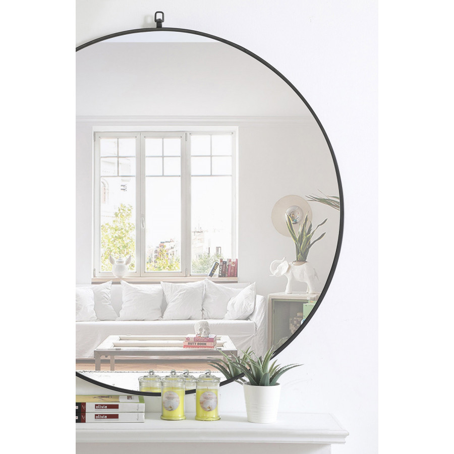 Elegant Wall Mirror - Black, L 48" (MR4067BK)