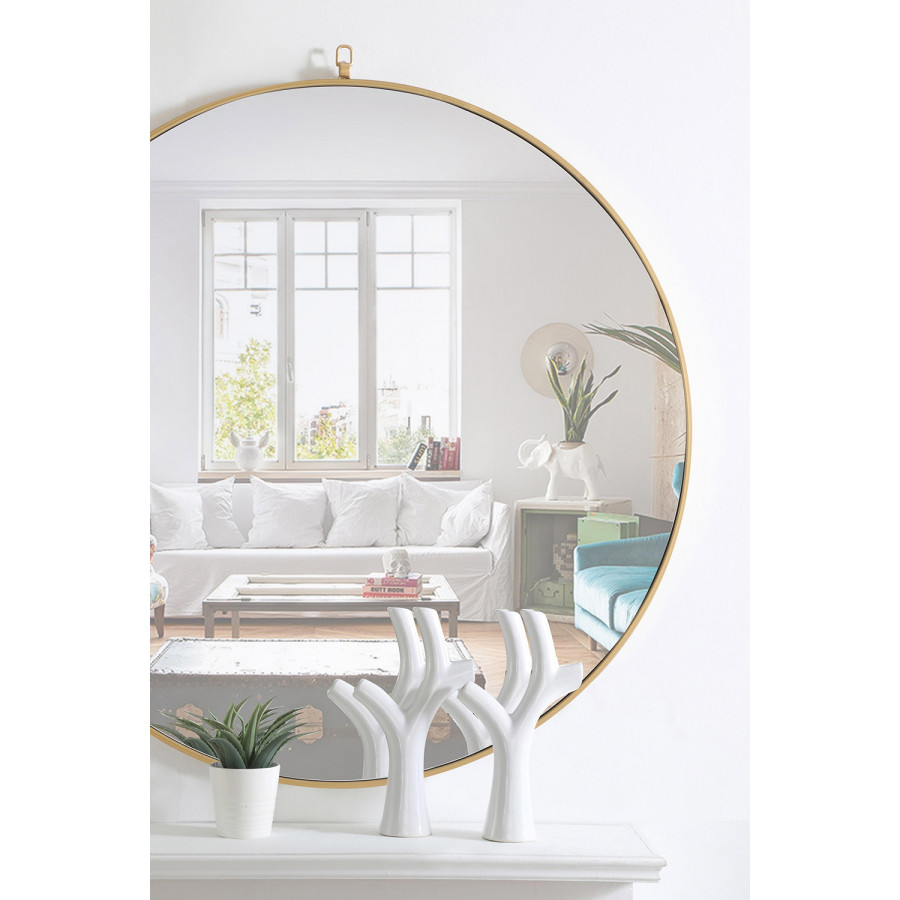 Elegant Wall Mirror - Brass, L 48" (MR4068BR)
