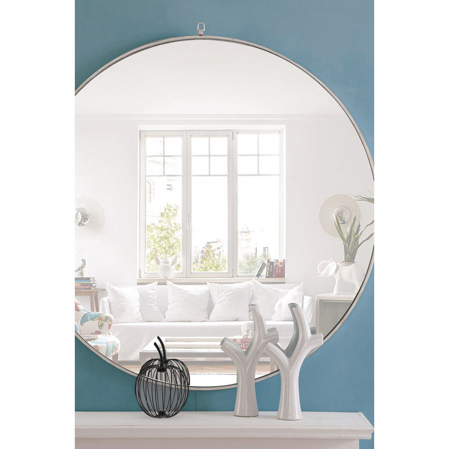 Elegant Wall Mirror - Silver, L 48" (MR4069S)