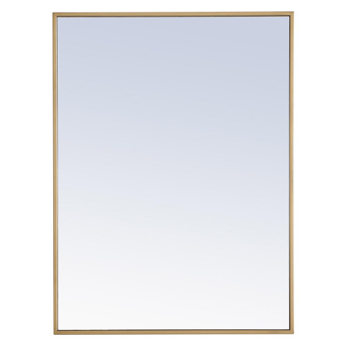 Elegant Wall Mirror - Brass, L 32" (MR4072BR)