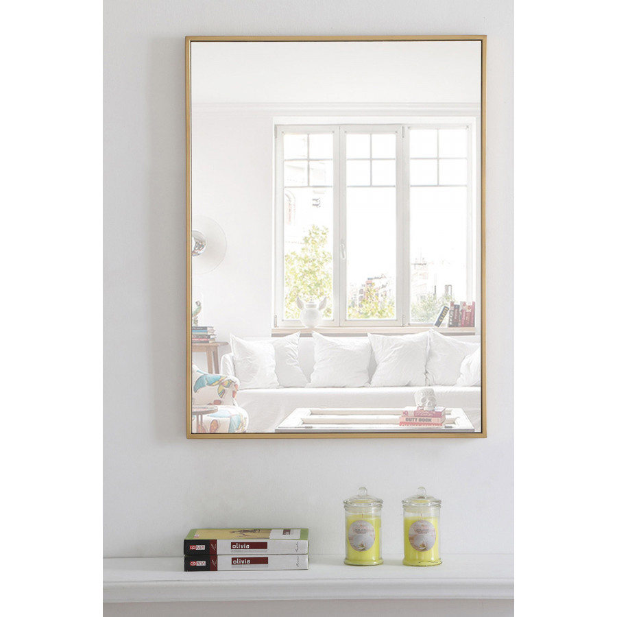 Elegant Wall Mirror - Brass, L 32" (MR4072BR)