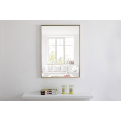 Elegant Wall Mirror - Brass, L 32" (MR4072BR)