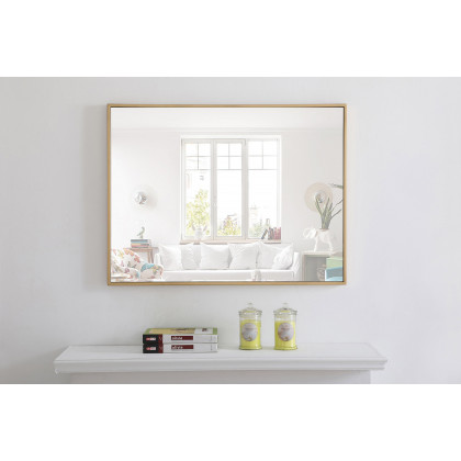 Elegant Wall Mirror - Brass, L 32" (MR4072BR)