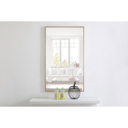 Elegant Wall Mirror - Brass, L 40" (MR4075BR)
