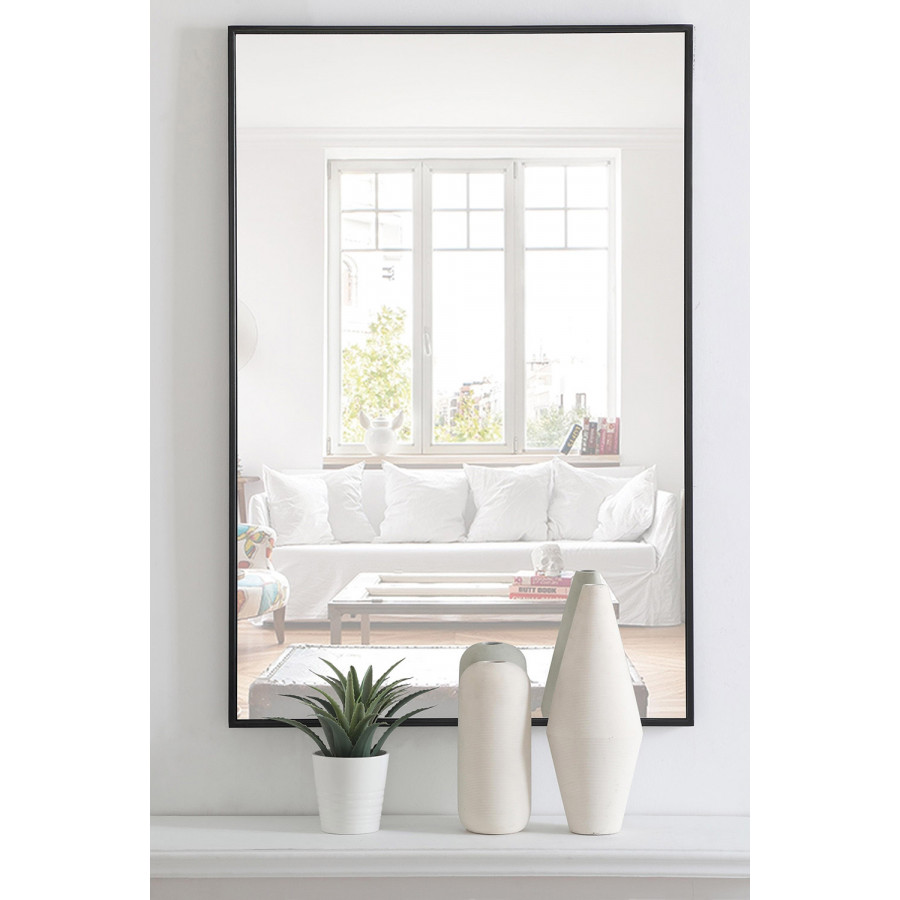 Elegant Wall Mirror - Black, L 42" (MR4077BK)