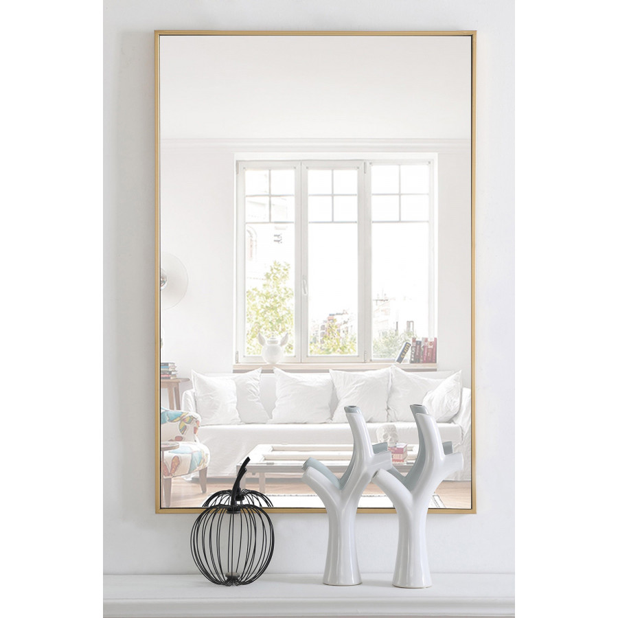 Elegant Wall Mirror - Brass, L 42" (MR4078BR)