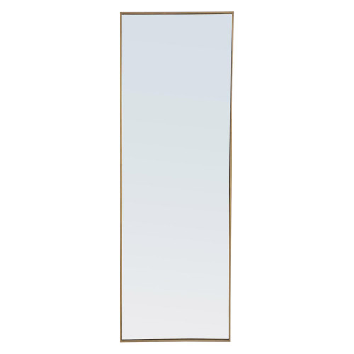 Elegant Wall Mirror - Brass, L 18" (MR4082BR)