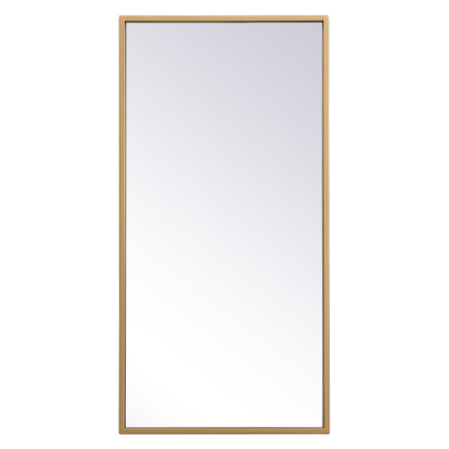 Elegant Wall Mirror - Brass, L 28" (MR41428BR)