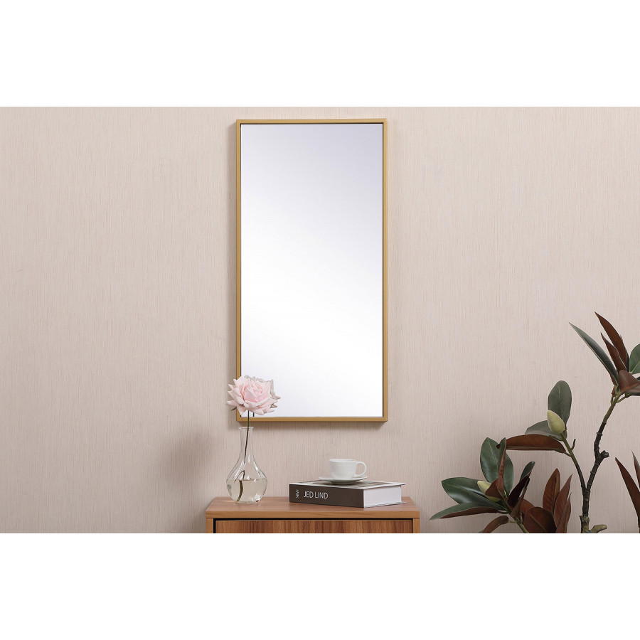 Elegant Wall Mirror - Brass, L 28" (MR41428BR)