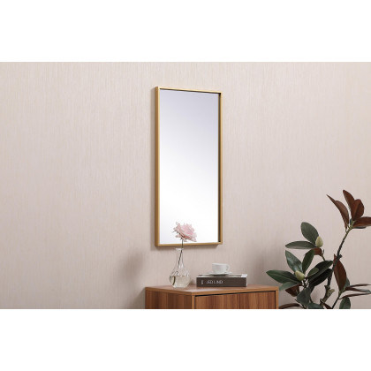 Elegant Wall Mirror - Brass, L 28" (MR41428BR)