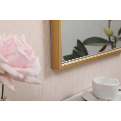 Elegant Wall Mirror - Brass, L 28" (MR41428BR)
